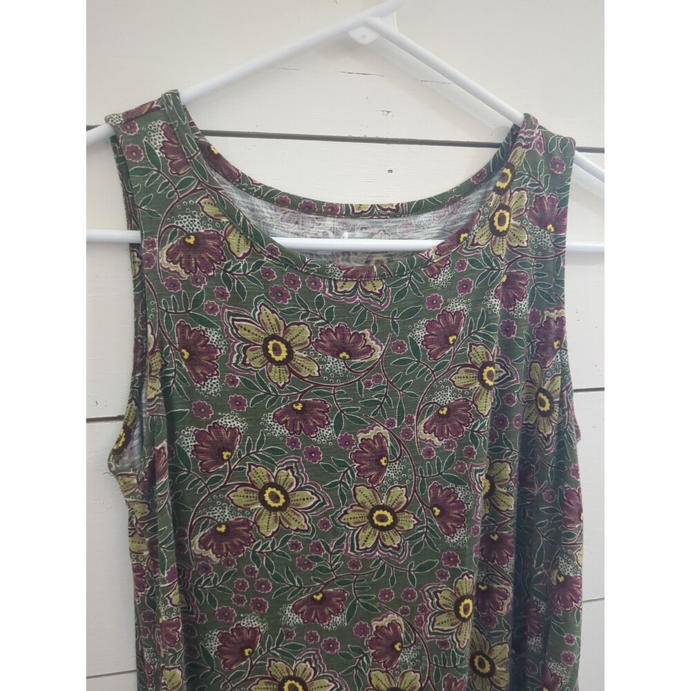 Maurices xs Floral tank top rayon spring summer green